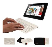 Techgear® [Active Strike (s)] fin UK clavier sans fil Bluetooth avec étui de transport Active Strike (M) blanc