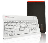 TECHGEAR [Active Strike (S) Slim Line Clavier Qwerty UK sans fil Bluetooth avec housse de transport pour Samsung Galaxy Tab A 8.0 2019, Tab A 7.0, Tab 4, Tab 3, Tab 2, (tablettes 7") - Blanc
