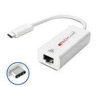 TECHGEAR Adaptateur USB C vers Ethernet LAN USB Type C mâle vers RJ45 Femelle, pour appareils USB Type C y Compris MacBook, Chromebook Pixel, Samsung S22/S21 Ultra, Surface go 2 3, iPad Pro et Plus
