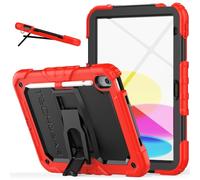 TECHGEAR ArmourSHIELD - Coque résistante aux chocs pour Apple iPad 11e et 10e génération, iPad (A16) 11" 2025/11" 2022, support pliable, protecteur d'écran et porte-crayon, rouge