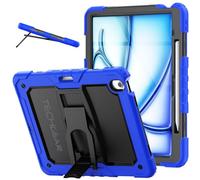 TECHGEAR ArmourSHIELD Étui Compatible avec Apple iPad Air 13 Pouces (M2 2024 / M3 2025), Antichoc Robuste Coque avec Support Pliable et Protection d'écran, Travail/Enfants/école, Bleu