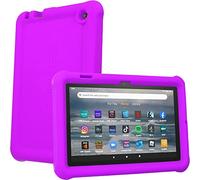 TECHGEAR Bumper Coque pour Nouvelle Tablette Fire 7 12ème génération 2022, Enfants Coque de Protection Silicone Caoutchouc Résistante aux Chocs, Bords et Coins Renforcés + Film de Protection [Violet]