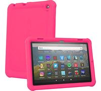 TECHGEAR Bumper Coque pour Nouvelle Tablette Fire HD 8" HD 8 Plus 12e Gén / 2022, Coque de Protection Caoutchouc Résistante aux Chocs avec Bords et Coins Renforcés + Film de Protection [Rose]