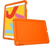 TECHGEAR Bumper Silicone Coque pour iPad 10.2 2021/2020/2019 [9ème 8ème 7ème génération] Coque de Protection Caoutchouc Résistante aux Chocs avec Bords et Coins Renforcés +Film de Protection - Orange