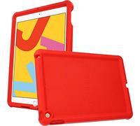 TECHGEAR Bumper Silicone Coque pour iPad 10.2 2021/2020/2019 [9ème 8ème 7ème génération] Coque de Protection Caoutchouc Résistante aux Chocs avec Bords et Coins Renforcés +Film de Protection - Rouge
