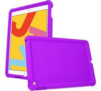 TECHGEAR Bumper Silicone Coque pour iPad 10.2 2021/2020/2019 [9ème 8ème 7ème génération] Coque de Protection Caoutchouc Résistante aux Chocs avec Bords et Coins Renforcés +Film de Protection - Violet