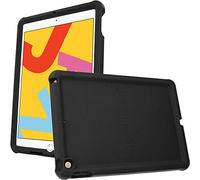 TECHGEAR Bumper Silicone Coque pour iPad 10.2 2021/2020/2019 [9ème 8ème 7ème génération] Coque de Protection Caoutchouc Résistante aux Chocs avec Bords et Coins Renforcés +Film de Protection - Noir