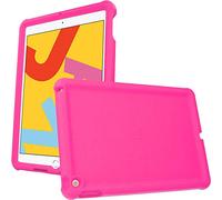 TECHGEAR Bumper Silicone Coque pour iPad 10.2 2021/2020/2019 [9ème 8ème 7ème génération] Coque de Protection Caoutchouc Résistante aux Chocs avec Bords et Coins Renforcés +Film de Protection - Rose