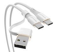 TECHGEAR Câble de charge 2 en 1 100 W USB A/C vers USB C en silicone souple, charge rapide, 5 A, sans nœuds, compatible avec MacBook Pro/Air, iPad Air/Pro 2024, iPhone 16, Galaxy S25 Ultra, PS5