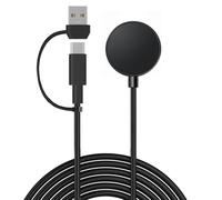 TECHGEAR Câble de charge magnétique 2 en 1 USB A et type C 2 en 1 pour Samsung Galaxy Watch 8/8 Classic/Ultra/7/6/6 Classic/5/5 Pro/4/4 Classic/3/Active 2/Active/FE, 2 en 1 USB A et type C 2 en 1