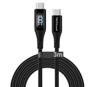 TECHGEAR Câble de charge USB C vers USB C 100 W à charge rapide 5 A Type C Affichage LED Compatible avec MacBook Pro/Air, iPad Pro 2024/Air, iPhone 16 Pro Max, Galaxy S25 S24, Pixel 9 8, PS5 Switch (3