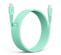 TECHGEAR Câble de chargeur long 3M USB C vers USB C 60W Câble C vers C tressé robuste Câble de charge rapide de type C Compatible avec iPhone 15, iPad Pro 2022, iPad Air 4/5, Samsung S24/S23/S21/A15