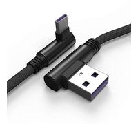TECHGEAR Câble USB C, 1M Type C à Angle Droit 90° à Charge et Sync Rapide Compatible avec Huawei P40, Moto G9, Xiaomi Note 10/11/Pro, Realme 8, Samsung A52, S22/S21/S20/FE S10/A22/Pixel 6 etc Noir