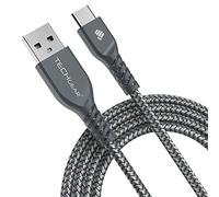 TECHGEAR Câble USB C 2 mètre Tressé Résistant pour Appareils USB Type C, Samsung S22 S21 FE/Plus/Ultra S20 FE, Samsung A12, A52 5G, A22 5G, A13, Huawei P40, Xiaomi Note 10/11/Pro, Realme 8, Pixel 6