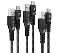TECHGEAR Câble USB C, (30cm/1m/2m) Tressé Résistant pour Appareils USB Type C, Samsung Note 20/10/Lite, S21 FE/Plus/Ultra S20 FE, S10, S9, Samsung A12, A52 5G, A20e A41 A51 A71, A03s, A22 5G, Noir