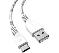 TECHGEAR Câble USB C Tressé Chargeur/Transfert (1m) Compatible avec iPad Pro 12.9 et 11, iPad 10e Génération, Mini 6, Air 4 2022/2020 5e/4e Génération [Blanc]