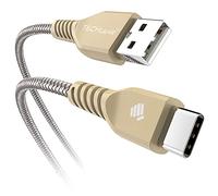 TECHGEAR Câble USB C Tressé Chargeur/Transfert (30cm) Compatible avec iPad Pro 12.9 ET iPad Pro 11 2022/2021/2020/2018, iPad 10e génération, iPad Mini 6, iPad Air 4 2022/2020 5e/4e génération [Or]