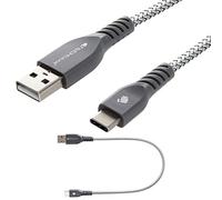 TECHGEAR Câble USB-C, Type C Câble, Tressé Résistant Haute Durabilité (30cm), Appareils USB Type-C Compatible pour Amazon Fire HD 10 2019, Tablette 9e génération [Argent]