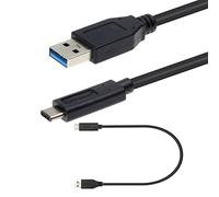 TECHGEAR Câble USB Chargeur/Transfert de données Compatible pour Huawei P30, P30 Pro, P20 P20 Pro, P10 P9, Mate 20 Pro 10 Pro, Honor 10 etc- Câble USB C 3.1 vers USB [Noir] jusqu'à 3A et 10Gb/s -30cm