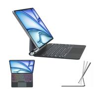 TECHGEAR Clavier magique M2 pour iPad Air 13" (2024), support flottant magnétique, pavé tactile multi-touch, rétroéclairage 7 couleurs QWERTY, pour iPad Pro 12,9" (2018-2022)