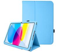 TECHGEAR Coque Compatible avec iPad 11 (A16) 2025 et iPad 10 2022, Housse de Protection en Cuir PU avec Support Stand et Prise Main, Fonction Sommeil/Réveil [iPad 10e/11e génération], Bleu Clair
