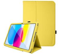 TECHGEAR Coque Compatible avec iPad 11 (A16) 2025 et iPad 10 2022, Housse de Protection en Cuir PU avec Support Stand et Prise Main, Fonction Sommeil/Réveil [iPad 10e/11e génération], Jaune