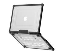 TECHGEAR Coque compatible avec MacBook Pro 16 pouces 2024-2021, coque de protection rigide à clipser avec béquille pour M4 / M3 / M2 / M1 / Pro/Max Chip Touch ID, coque transparente antichoc -Noir