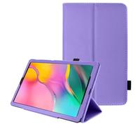 TECHGEAR Coque Cuir Compatible avec Samsung Galaxy Tab A 10.1 Pouces 2019 (SM-T510 / SM-T515) Housse de Protection en Cuir PU avec Support Stand et Prise Main [Violet]