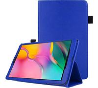 TECHGEAR Coque Cuir Compatible avec Samsung Galaxy Tab A 10.1 Pouces 2019 (SM-T510 / SM-T515) Housse de Protection en Cuir PU avec Support Stand et Prise Main [Bleu]