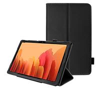 TECHGEAR Coque Cuir Compatible avec Samsung Galaxy Tab A7 2020 10.4 Pouces (SM-T500 / SM-T505) Housse de Protection en Cuir PU avec Support Stand et Prise Main [Fonction réveil/Sommeil] Noir