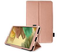 TECHGEAR Coque Cuir Compatible avec Samsung Galaxy Tab A7 Lite 2021 8.7 Pouces (SM-T220 / SM-T225) Housse de Protection en Cuir PU avec Support Stand et Prise Main [Fonction réveil/Sommeil] Rose Gold