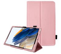 TECHGEAR Coque Cuir Compatible avec Samsung Galaxy Tab A8 2021 10.5 Pouces (SM-X200 / SM-X205) Housse de Protection en Cuir PU avec Support Stand et Prise Main [Fonction réveil/Sommeil] Rose