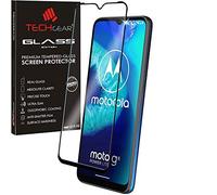Techgear Coque de protection d'écran en verre trempé pour Motorola Moto G8 Power Lite, bord à bord en verre trempé [Plein écran] [Dureté 9H] [Clarté cristal] [Résistant aux rayures] [Sans bulles]