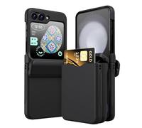 TECHGEAR Coque de protection pour Samsung Galaxy Z Flip 5, porte-cartes, 2 x porte-cartes, coque hybride premium, coque de protection robuste, coque amortisseur, couvercle de charnière, protection