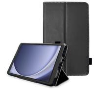 TECHGEAR Coque en Cuir pour Samsung Galaxy Tab A11 / A9 8.7" (SM-X130/X135/X110/X115), Étui Folio Fin avec Support, Sangle Main, Fermeture Magnétique, Doublure Microfibre, Porte-Stylet - Noir
