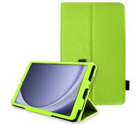 TECHGEAR Coque en Cuir pour Samsung Galaxy Tab A11 / A9 8.7" (SM-X130/X135/X110/X115), Étui Folio Fin avec Support, Sangle Main, Fermeture Magnétique, Doublure Microfibre, Porte-Stylet - Vert