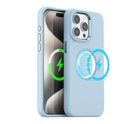 "TECHGEAR Coque en Silicone magnétique pour iPhone 15 Pro Max, Silicone Liquide de qualité supérieure Anti-Rayures Compatible avec Le Caoutchouc Souple MagSafe, Doublure en Microfibre, Coque de télép