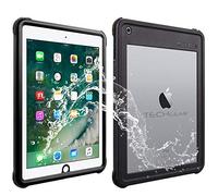 TECHGEAR Coque Étanche pour iPad 9.7 Pouces 6ème Gén 2018 / 5ème Gén 2017 [Poseidon Case] Coque Étanche Ultra-Résistante avec Protection d'Écran Intégré + Support et Sangle de Cou pour iPad 9.7
