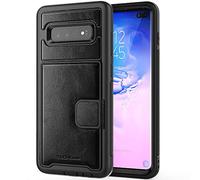 TECHGEAR Coque Galaxy S10 Plus, Coque Housse de Protection Anti-Choc 360 avec Porte-Carte et Support Compatible avec Samsung Galaxy S10 Plus - Noir