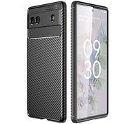 TECHGEAR Coque Google Pixel 6a [CarbonFlex Case] Noir Flexible Antichoc Silicone Coque en TPU Protection en Fibre de Carbone [Conception en Fibre de Carbone] Compatible avec Google Pixel 6a
