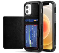 TECHGEAR Coque iPhone 12 Mini, Robuste Coque Housse de Protection Anti-Choc 360 avec Porte-Carte et Support Compatible avec iPhone 12 Mini 5.4" - Noir