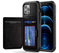 TECHGEAR Coque iPhone 12 Pro Max, Robuste Coque Housse de Protection Anti-Choc 360 avec Porte-Carte et Support Compatible avec iPhone 12 Pro Max 6.7" - Noir