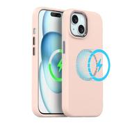 TECHGEAR Coque magnétique en silicone liquide anti-rayures pour iPhone 15 de 6,1", compatible avec MagSafe en gel de caoutchouc souple, doublure en microfibre résistante aux chocs pour iPhone 15 de