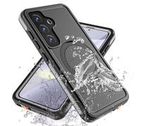TECHGEAR Coque magnétique étanche avec support pour Samsung Galaxy S25, IP68, protection intégrale à 360°, résistante aux chocs et à la poussière, compatible avec écran intégré et protecteur