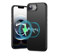 TECHGEAR Coque magnétique pour iPhone 16e - Résistante aux chocs, fine [Détails en fibre de carbone] Protection contre les chutes [Protecteur d'objectif d'appareil photo] Dos rigide rigide compatible