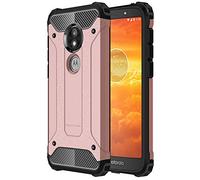 TECHGEAR Coque Moto E5 Play, [Tough Armoured] Coque Solide, Housse de Protection Antichoc Double Épaisseur Compatible pour Motorola Moto E5 Play - (Rose)