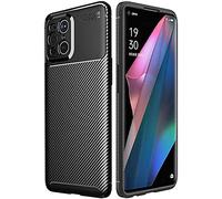 TECHGEAR Coque Oppo Find X3 Pro 5G [CarbonFlex Case] Noir Flexible Antichoc Silicone Coque en TPU Protection en Fibre de Carbone [Conception en Fibre de Carbone] Compatible avec Oppo Find X3 Pro 5G