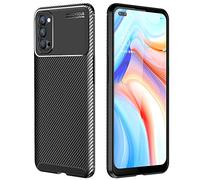 TECHGEAR Coque Oppo Reno 4 5G [CarbonFlex Case] Noir Flexible Antichoc Silicone Coque en TPU Protection en Fibre de Carbone [Conception en Fibre de Carbone] Compatible avec Oppo Reno4 5G