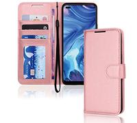 TECHGEAR Coque Oppo Reno 4 5G Étui en Cuir, Housse Étui Portefeuille en Cuir avec Rabat de Protection, Fentes pour Cartes, Béquille et Dragonne, Cuir PU Compatible avec Oppo Reno4 5G