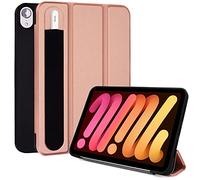 TECHGEAR Coque pour iPad Mini 6 2021, iPad Mini 7 2024 (8,3 Pouces), [Compatible Apple Pencil] Coque Smart Case Stand Trois-Pli avec Protection d'Angles - Rose Gold
